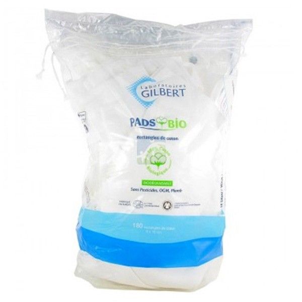 Gilbert Pads Bio Rectangle Coton 8x10cm Sachets 180